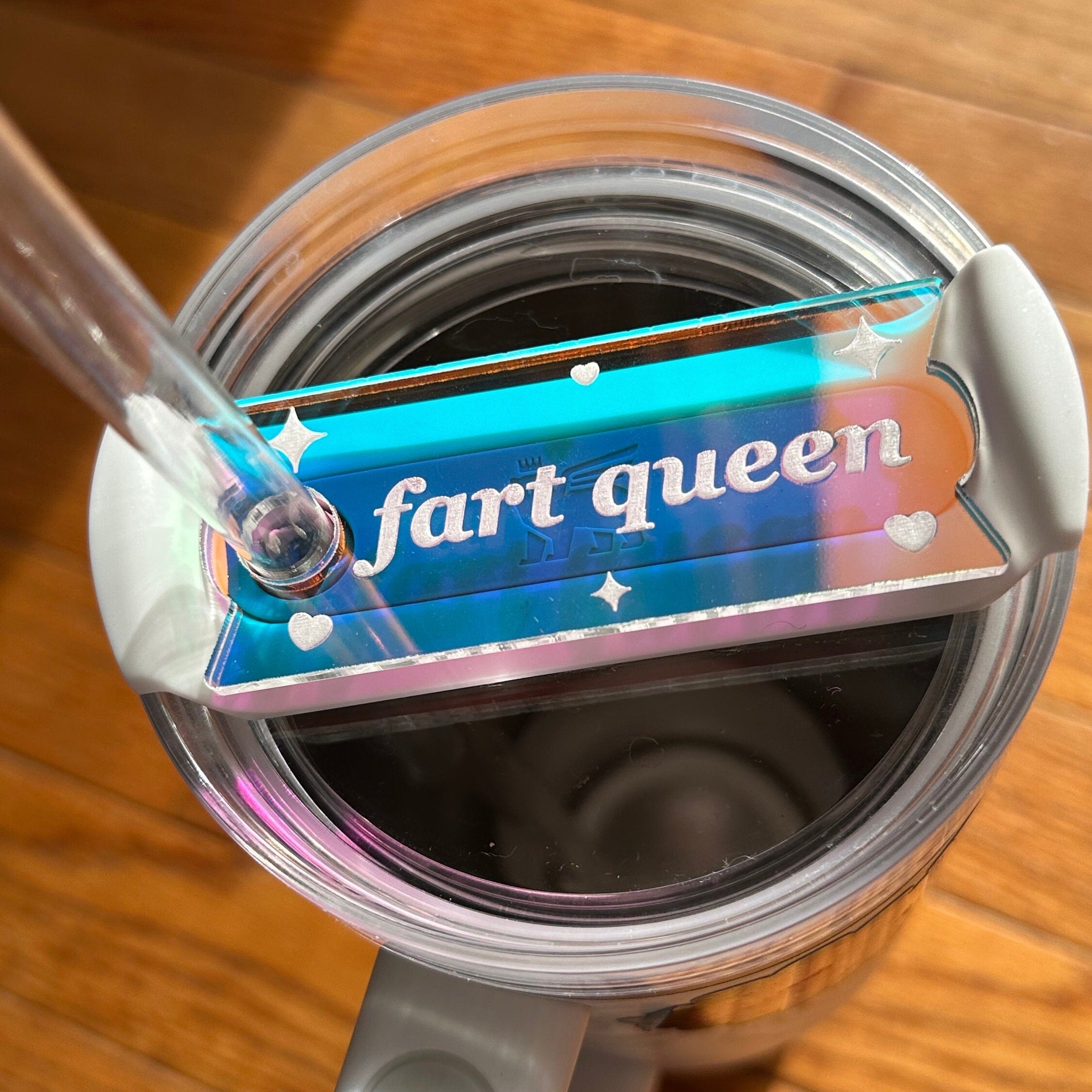 Iridescent Fart Queen Tumbler Topper 40 oz Size (Fits New 2.0 Cups Onl ...