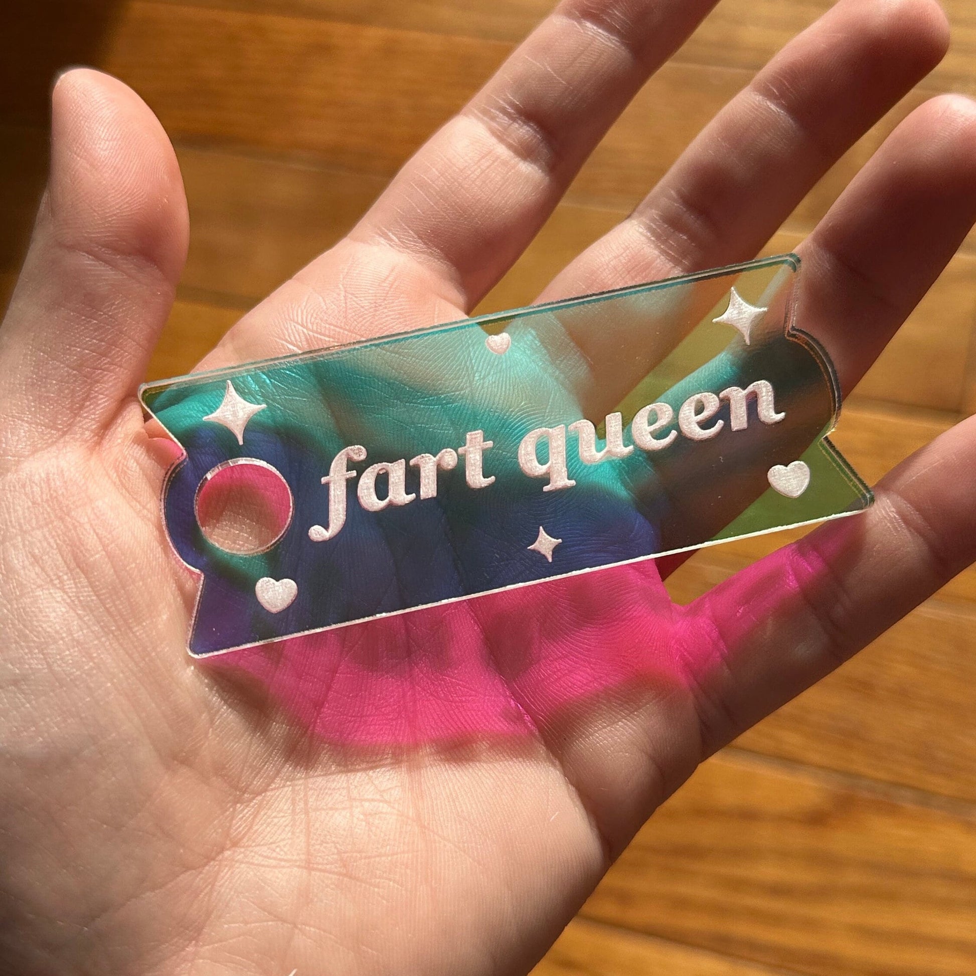 Iridescent Fart Queen Tumbler Topper 40 oz Size (Fits New 2.0 Cups Only Read Below!)