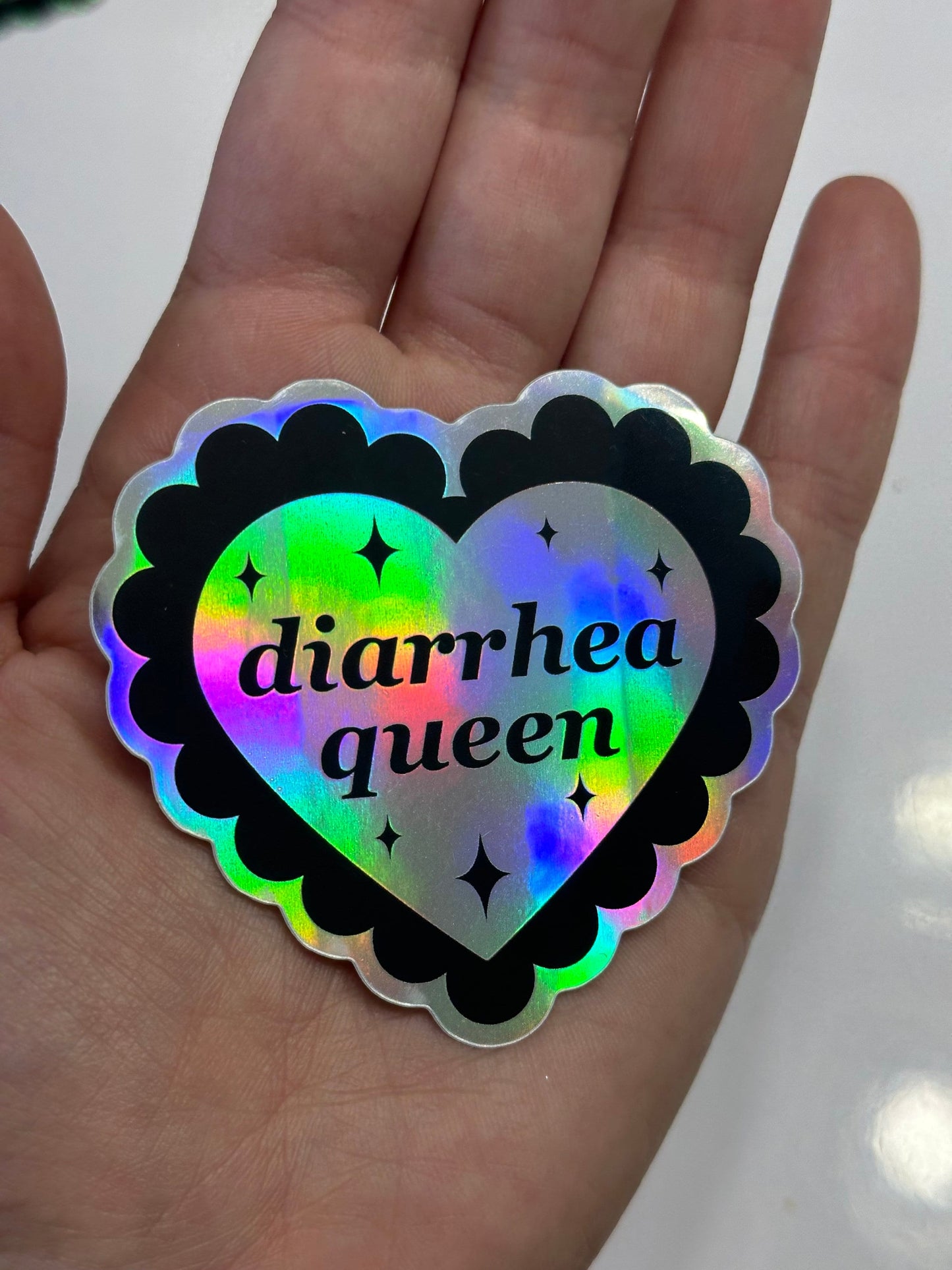 Diarrhea Queen Holographic Sticker 2.7x2.5