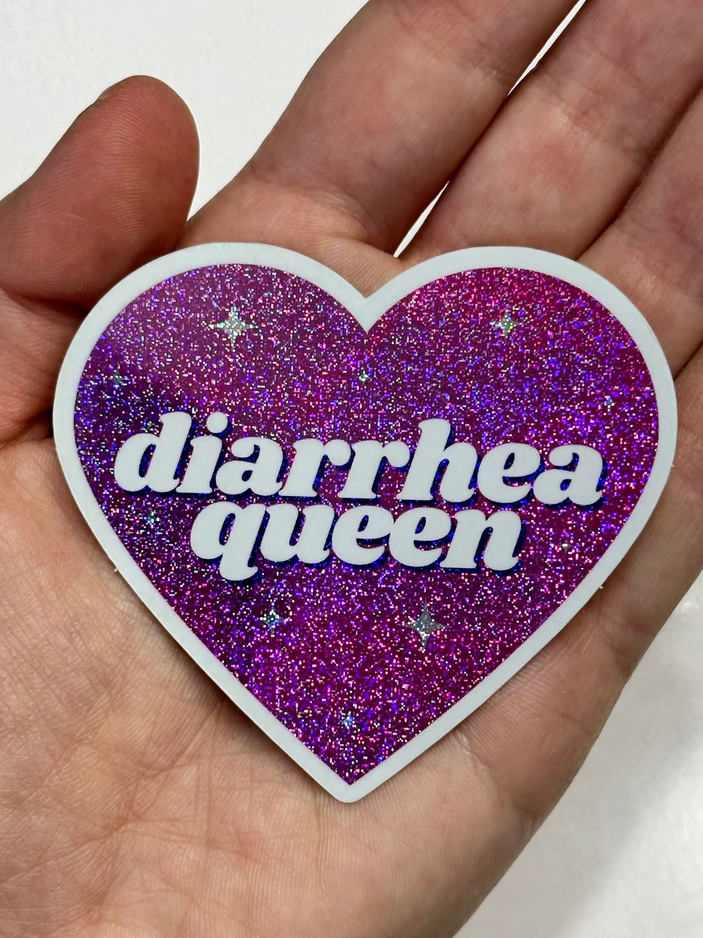 Diarrhea Queen Pink/Purple Glittery Dust Sticker