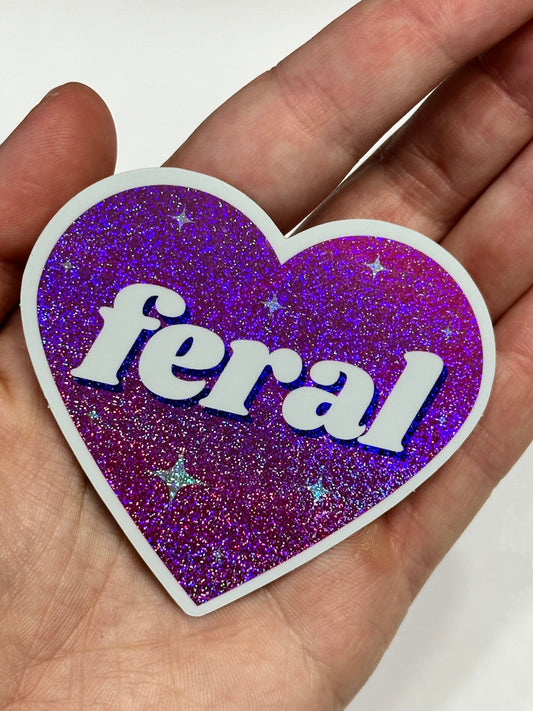 Feral Pink/Purple Glittery Dust Sticker