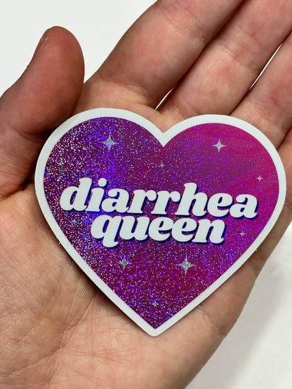 Diarrhea Queen Pink/Purple Glittery Dust Sticker