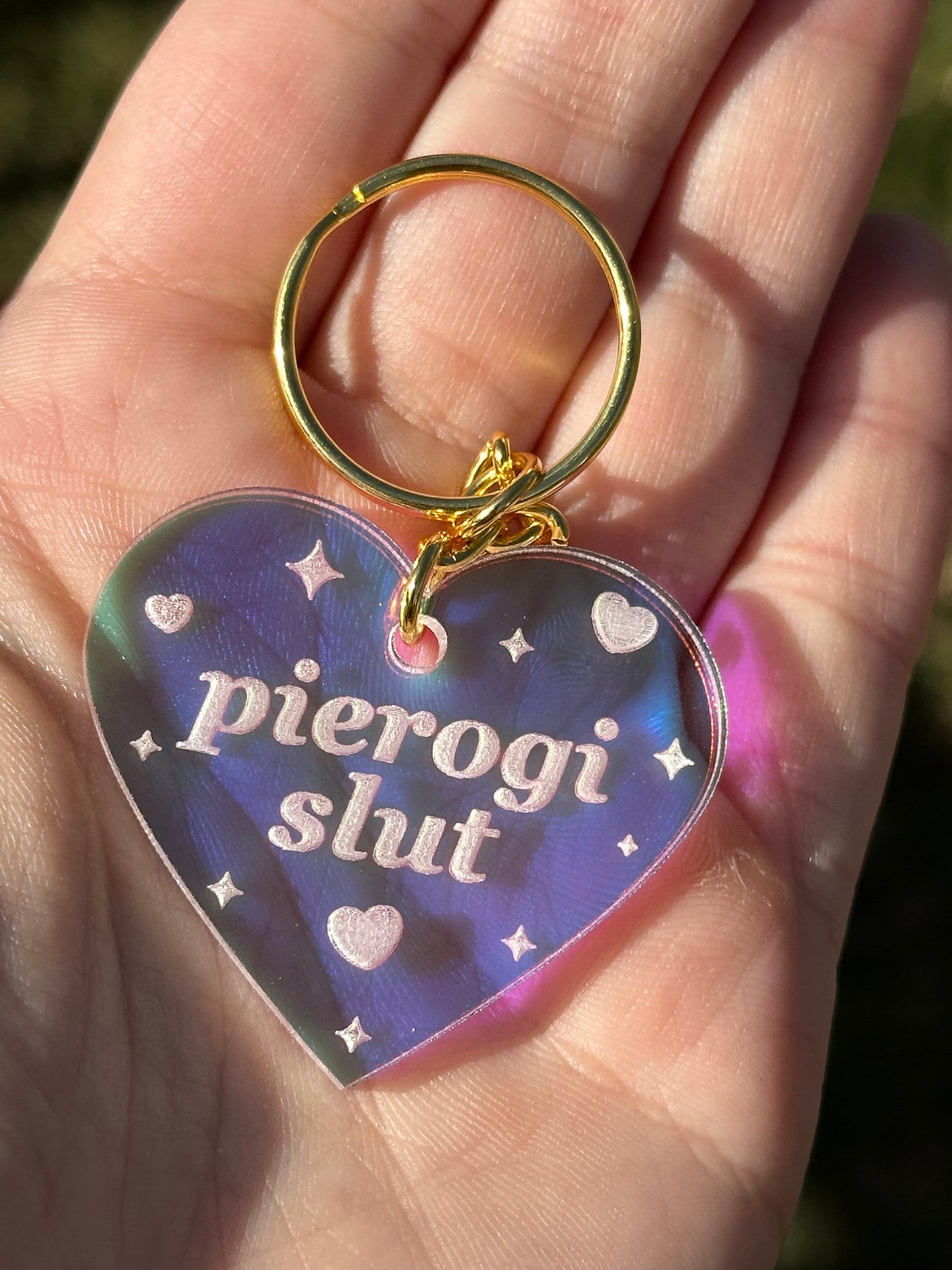 Pierogi Slut Iridescent Acrylic Keychain