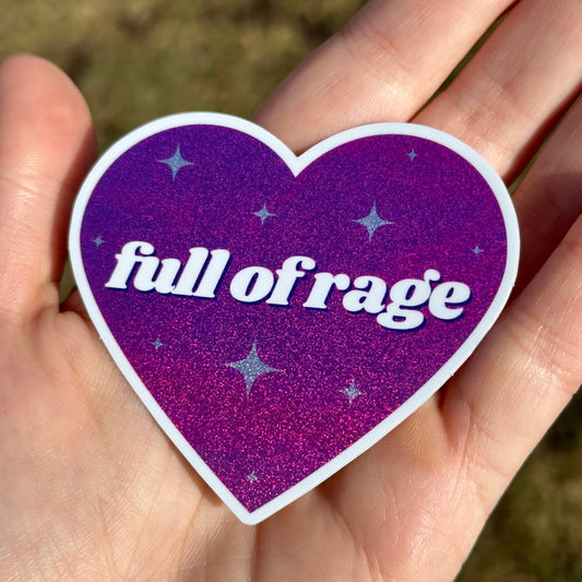 Full Of Rage Pink/Purple Glittery Dust Sticker