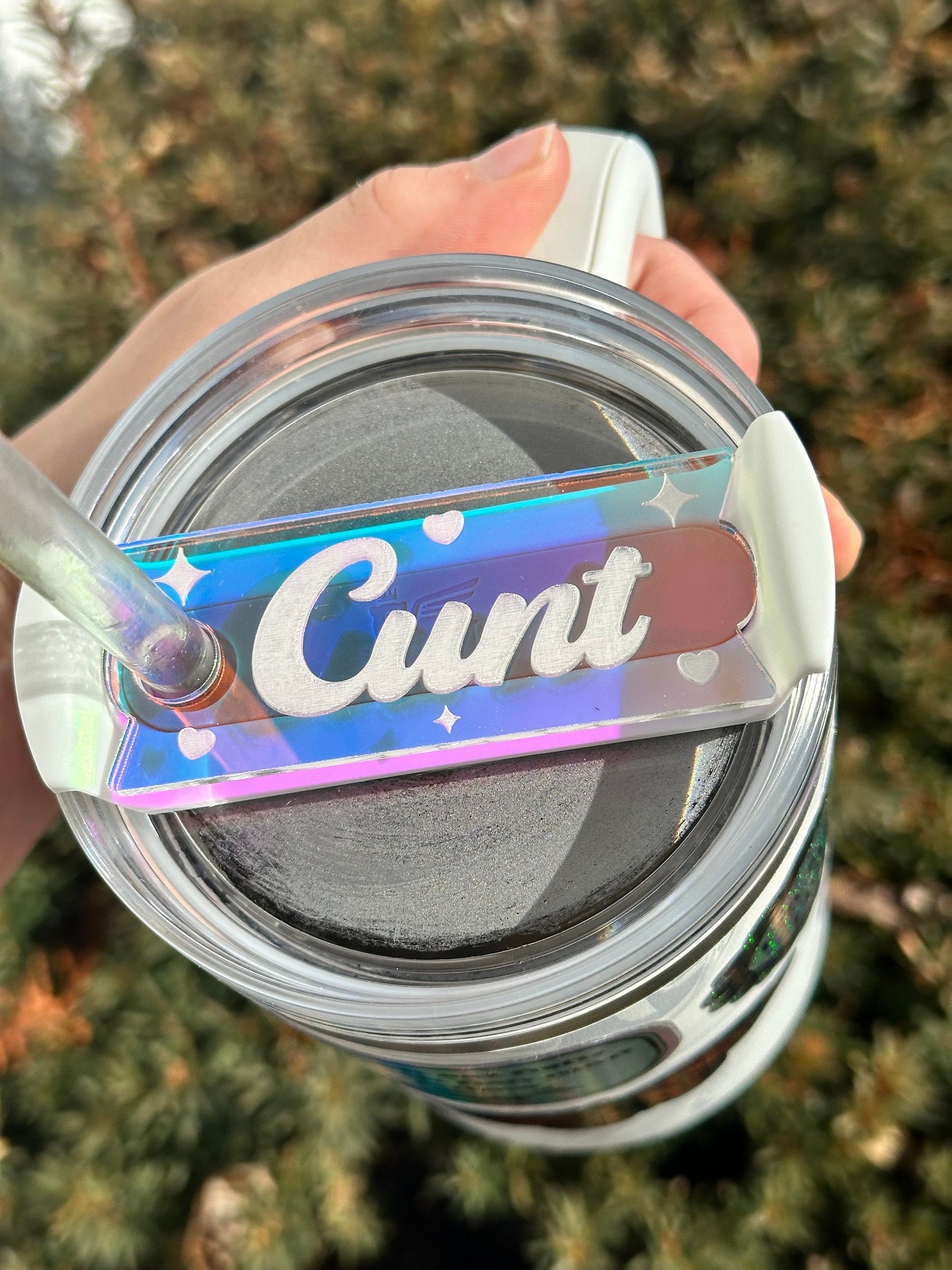Iridescent Cunt Tumbler Topper 40 oz Size (Fits New 2.0 Cups Only Read Below!)