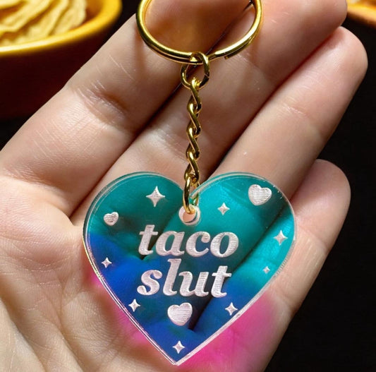 Taco Slut Iridescent Acrylic Keychain
